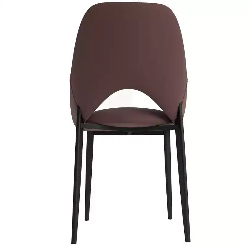 LeisureMod Amalfi Sedia da pranzo moderna, seduta in tessuto imbottito con gambe in metallo, comoda seduta d'accento per cucina, sala da pranzo o ufficio