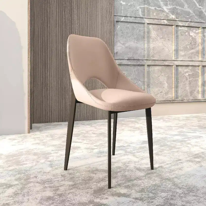 LeisureMod Amalfi Sedia da pranzo moderna, seduta in tessuto imbottito con gambe in metallo, comoda seduta d'accento per cucina, sala da pranzo o ufficio