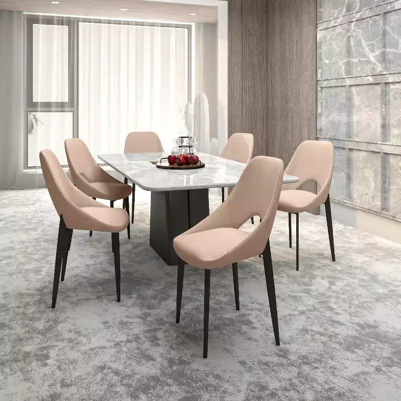 LeisureMod Amalfi Sedia da pranzo moderna, seduta in tessuto imbottito con gambe in metallo, comoda seduta d'accento per cucina, sala da pranzo o ufficio