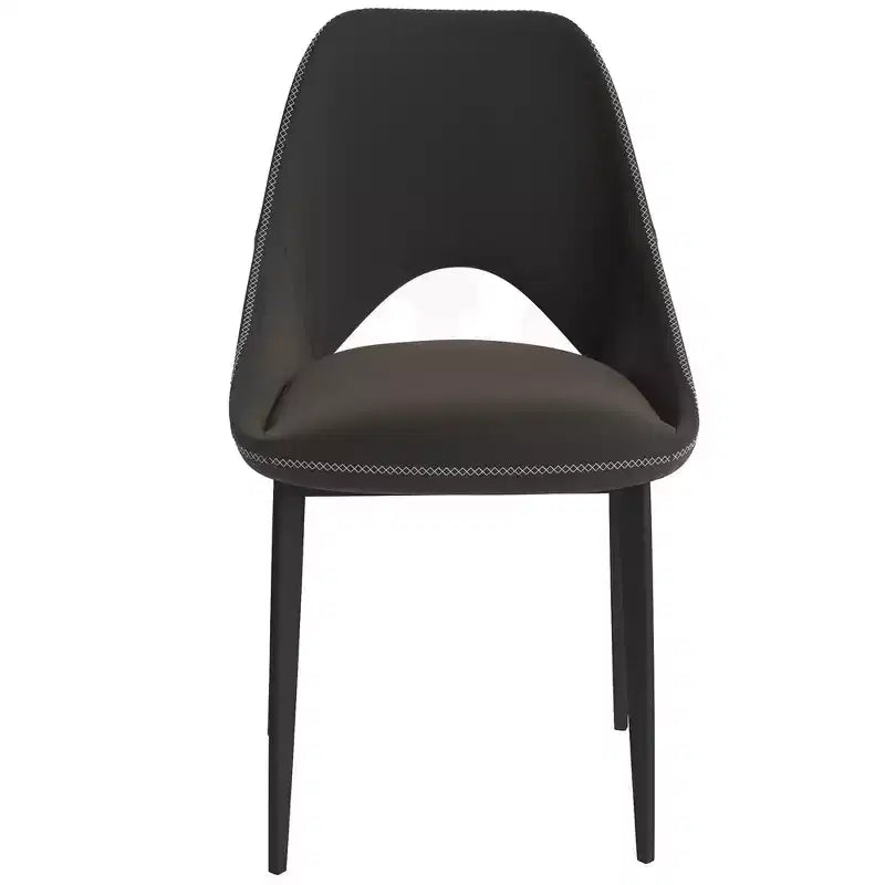 LeisureMod Amalfi Sedia da pranzo moderna, seduta in tessuto imbottito con gambe in metallo, comoda seduta d'accento per cucina, sala da pranzo o ufficio