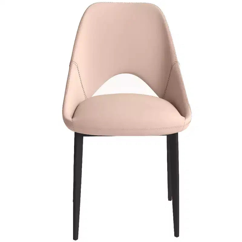 LeisureMod Amalfi Sedia da pranzo moderna, seduta in tessuto imbottito con gambe in metallo, comoda seduta d'accento per cucina, sala da pranzo o ufficio