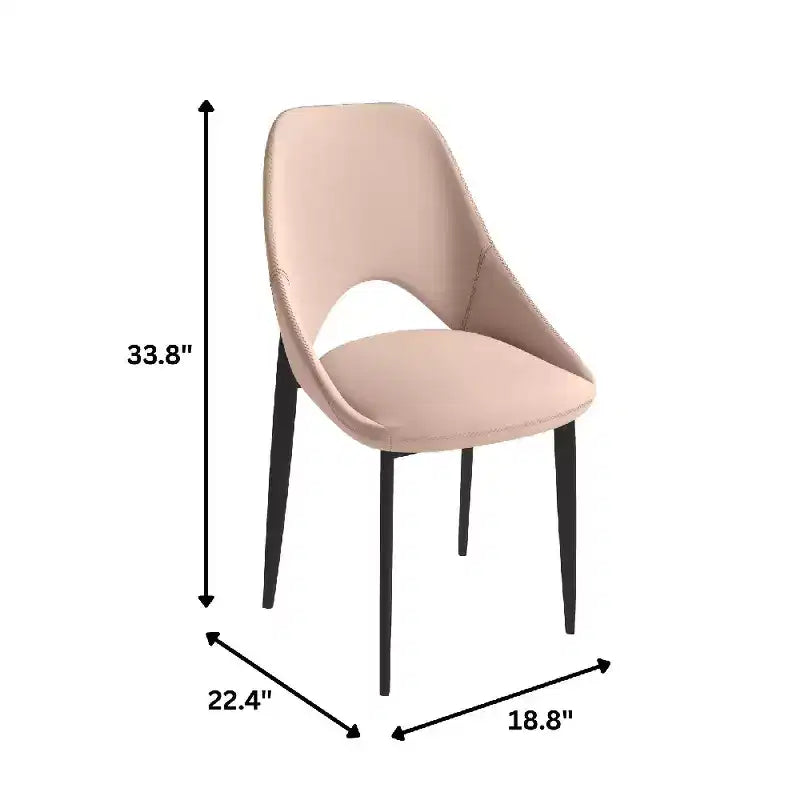 LeisureMod Amalfi Sedia da pranzo moderna, seduta in tessuto imbottito con gambe in metallo, comoda seduta d'accento per cucina, sala da pranzo o ufficio
