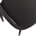 LeisureMod Amalfi Sedia da pranzo moderna, seduta in tessuto imbottito con gambe in metallo, comoda seduta d'accento per cucina, sala da pranzo o ufficio