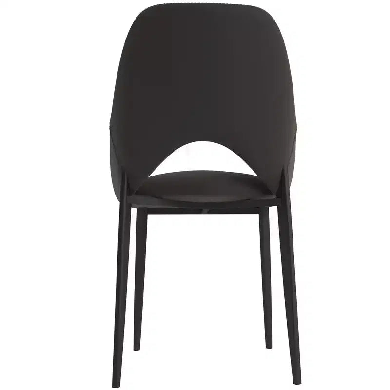 LeisureMod Amalfi Sedia da pranzo moderna, seduta in tessuto imbottito con gambe in metallo, comoda seduta d'accento per cucina, sala da pranzo o ufficio