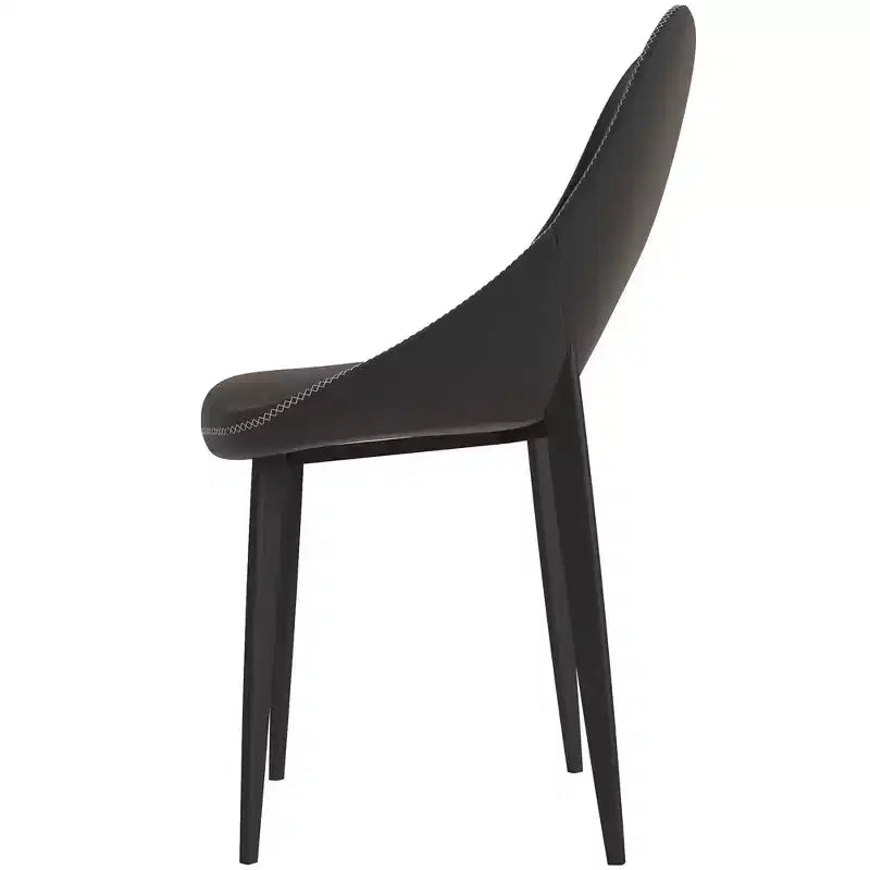 LeisureMod Amalfi Sedia da pranzo moderna, seduta in tessuto imbottito con gambe in metallo, comoda seduta d'accento per cucina, sala da pranzo o ufficio