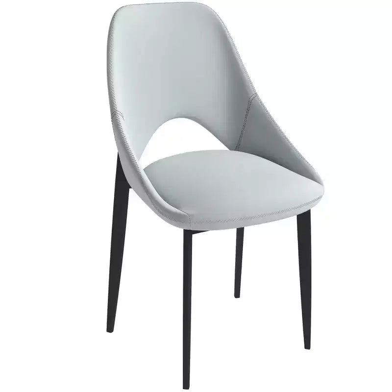 LeisureMod Amalfi Modern Dining Chair, Upholstered Fabric Seat with Metal Legs, Comfortable Accent Seating for Kitchen, Dining Room, or Office