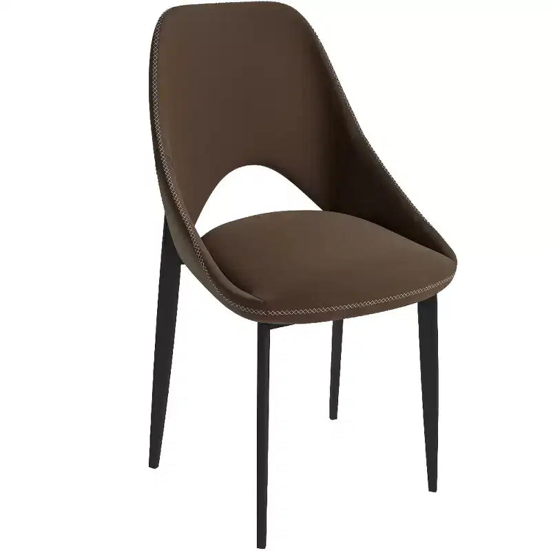 LeisureMod Amalfi Modern Dining Chair, Upholstered Fabric Seat with Metal Legs, Comfortable Accent Seating for Kitchen, Dining Room, or Office