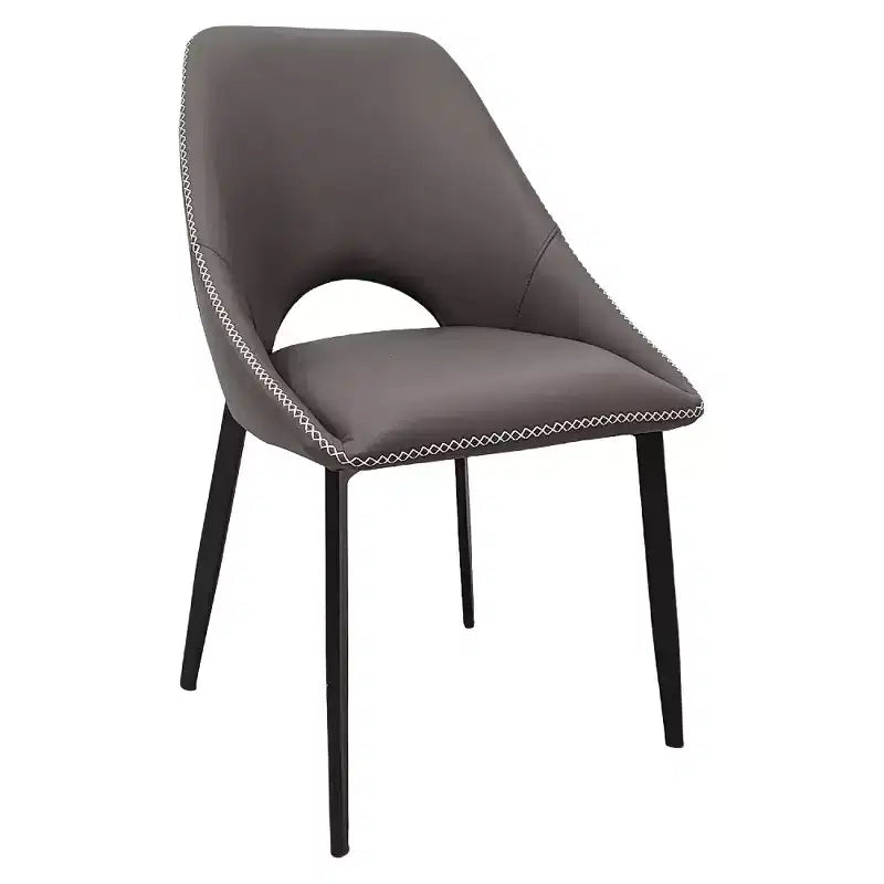 LeisureMod Amalfi Modern Dining Chair, Upholstered Fabric Seat with Metal Legs, Comfortable Accent Seating for Kitchen, Dining Room, or Office