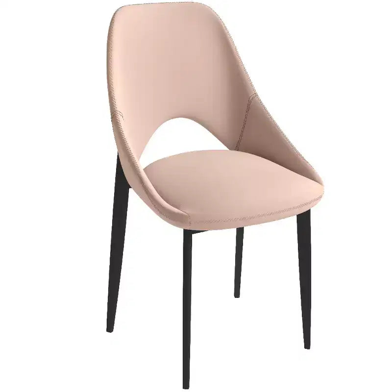 LeisureMod Amalfi Modern Dining Chair, Upholstered Fabric Seat with Metal Legs, Comfortable Accent Seating for Kitchen, Dining Room, or Office