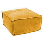 Storied Home Square Cotton Velvet Pouf