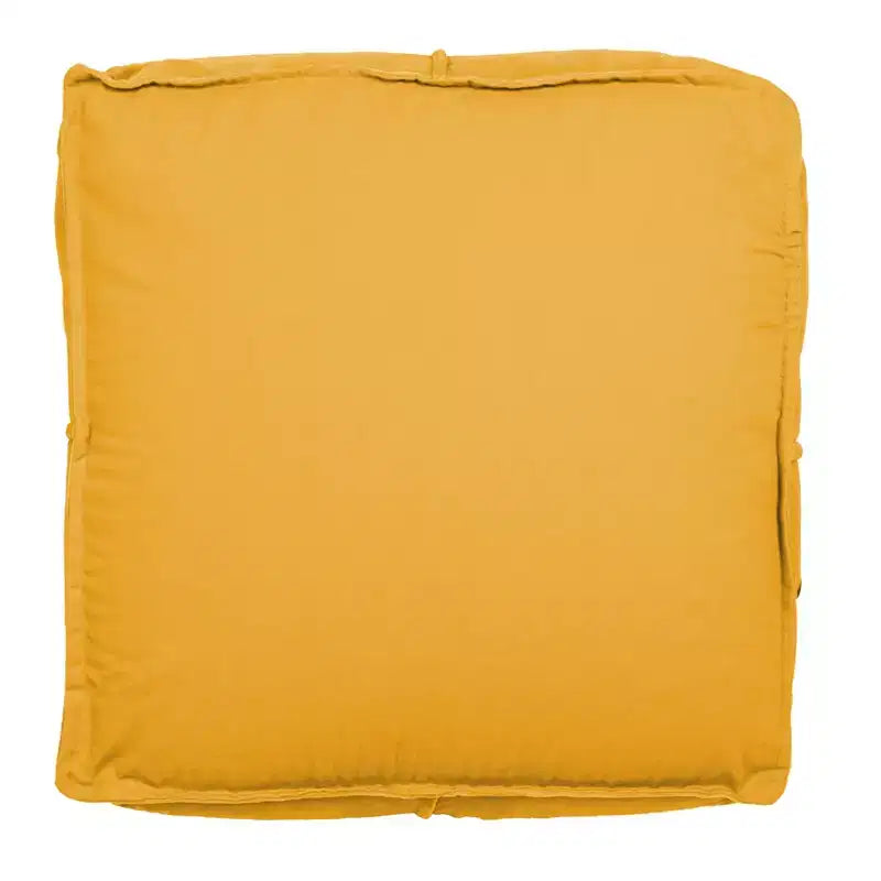 Storied Home Square Cotton Velvet Pouf