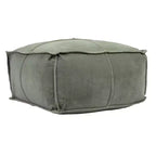 Storied Home Square Cotton Velvet Pouf