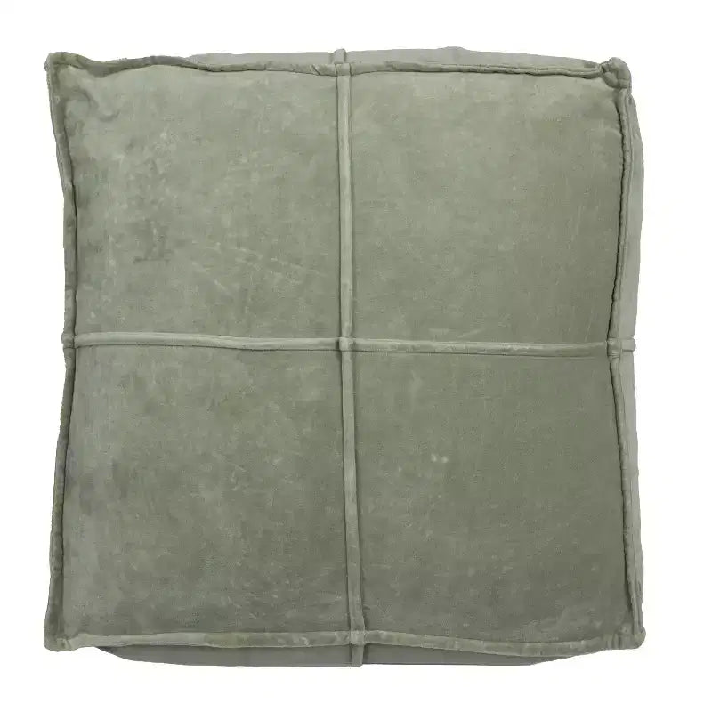 Storied Home Square Cotton Velvet Pouf