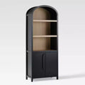 Saracina Home 76" 3 Shelf Arched Bookcase Cabinet