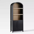 Saracina Home 76" 3 Shelf Arched Bookcase Cabinet