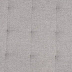Emma and Oliver 34 in. Cotton Linen Round Ottoman with Tufted Design and Sturdy Iron Frame