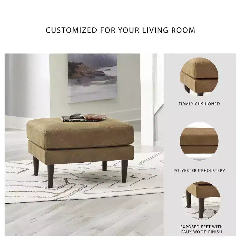 Signature Design by Ashley Contemporary Telora Ottoman, Caramel