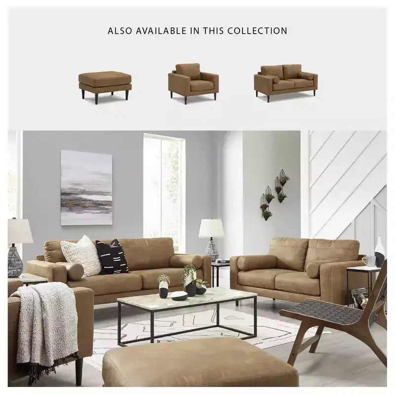 Signature Design by Ashley Contemporary Telora Ottoman, Caramel