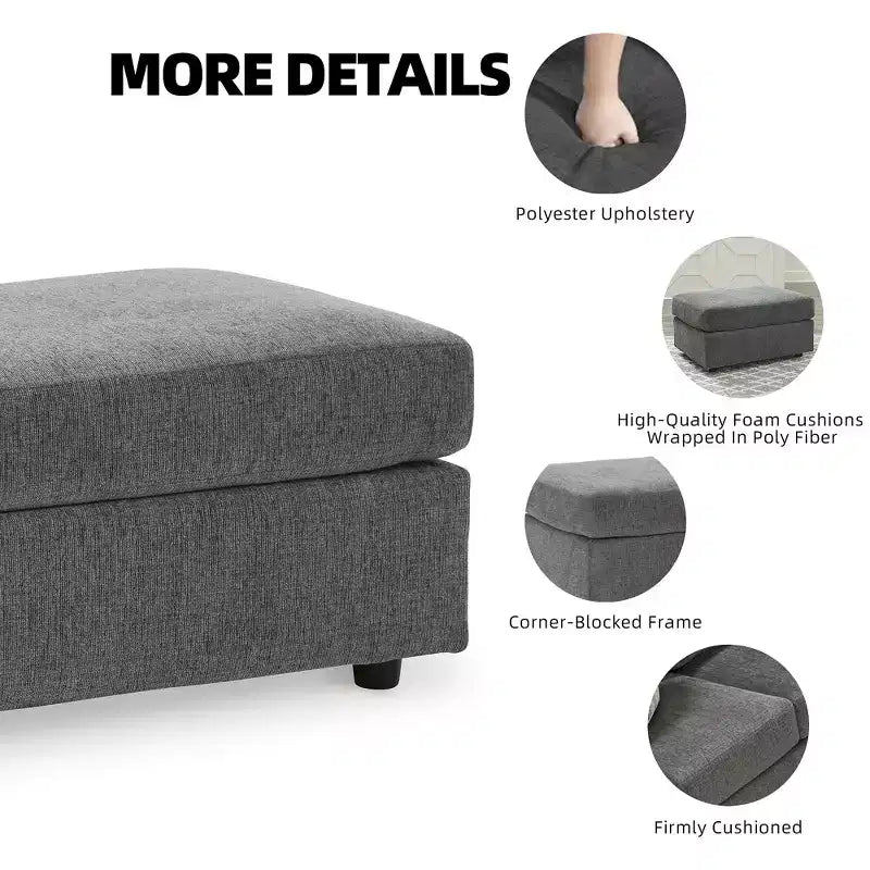 Signature Design by Ashley Contemporary Stairatt Ottoman, Gravel
