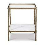 Signature Design by Ashley Casual Ryandale Accent Table Antique Brass Finish
