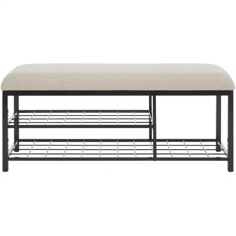 Milligan Open Shelf Bench With Cushion - BCH5003 - Safavieh