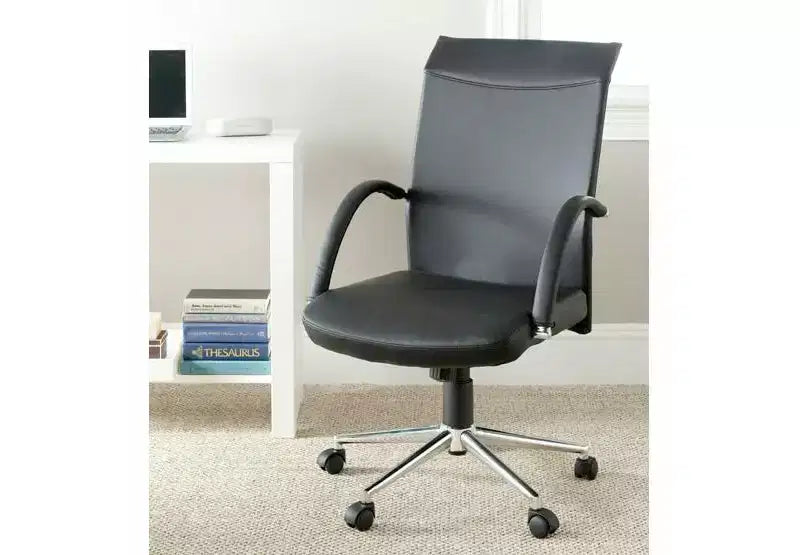 Dejana Swivel Desk Chair - Height Adjustable - FOX8506 - Black - Safavieh