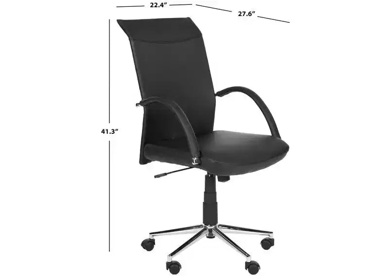 Dejana Swivel Desk Chair - Height Adjustable - FOX8506 - Black - Safavieh