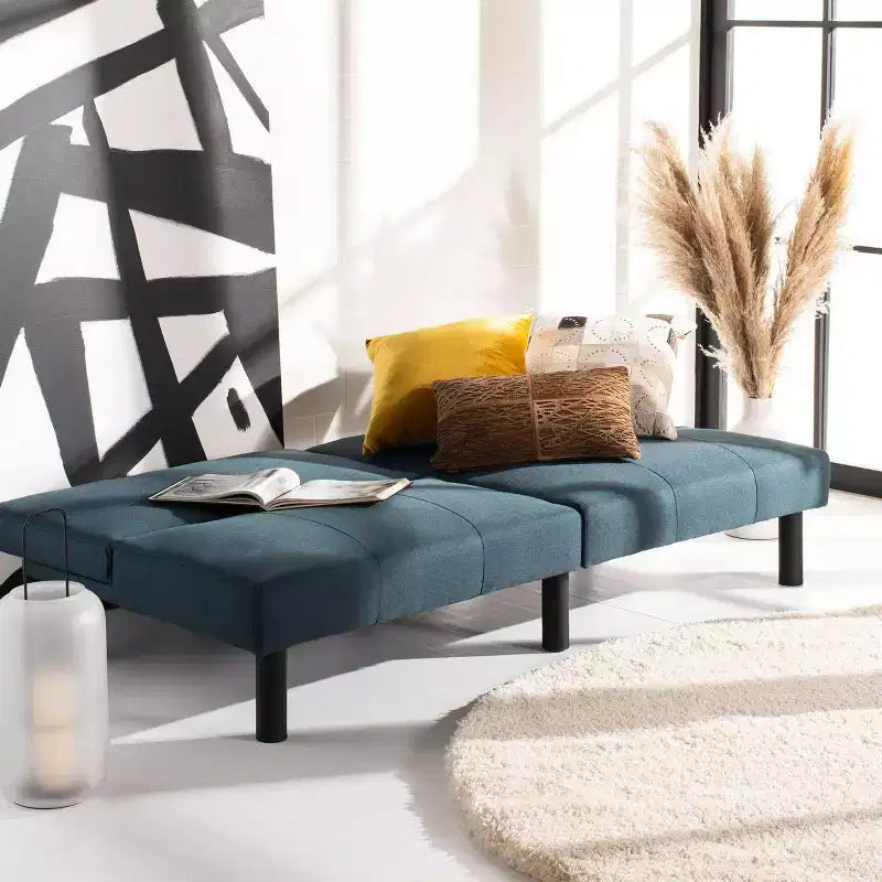 Astoria Foldable Futon Bed - LVS2003 - Navy/Black - Safavieh