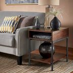 Two-Tone Lift-Top Coffee Table with Storage - Wood Grain & Gold Metal