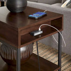 Two-Tone Lift-Top Coffee Table with Storage - Wood Grain & Gold Metal