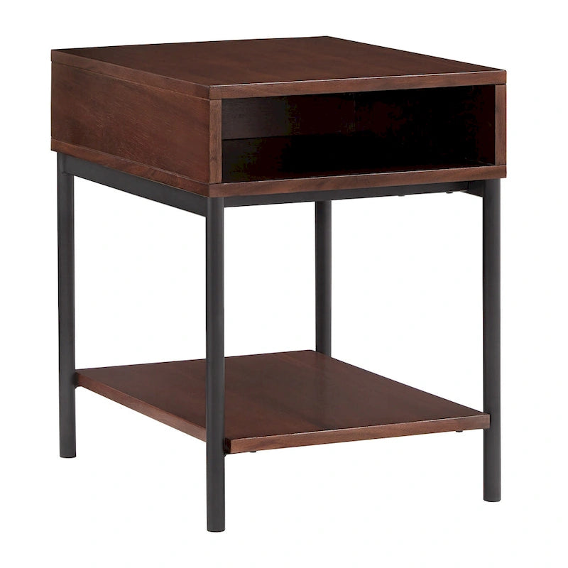 Two-Tone Lift-Top Coffee Table with Storage - Wood Grain & Gold Metal