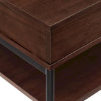 Two-Tone Lift-Top Coffee Table with Storage - Wood Grain & Gold Metal