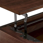 Two-Tone Lift-Top Coffee Table with Storage - Wood Grain & Gold Metal