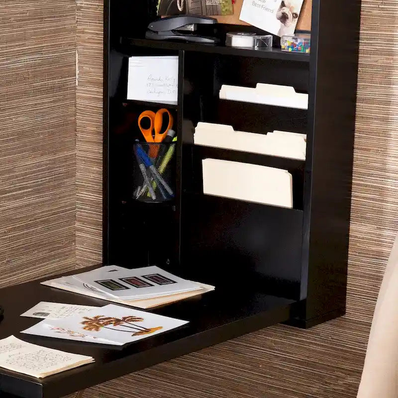 Scrivania trasformabile a scomparsa SEI Furniture Murphy, nera