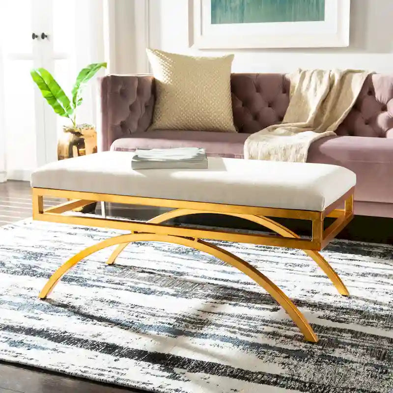 SAFAVIEH Belinda Modern Glam Arc Bench - 38 x 18 x 18.3 - 38Wx18Dx18H