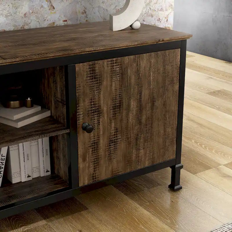 Mobile TV multi-funzionale in legno rovere rustico Dele da 60 pollici di Furniture of America