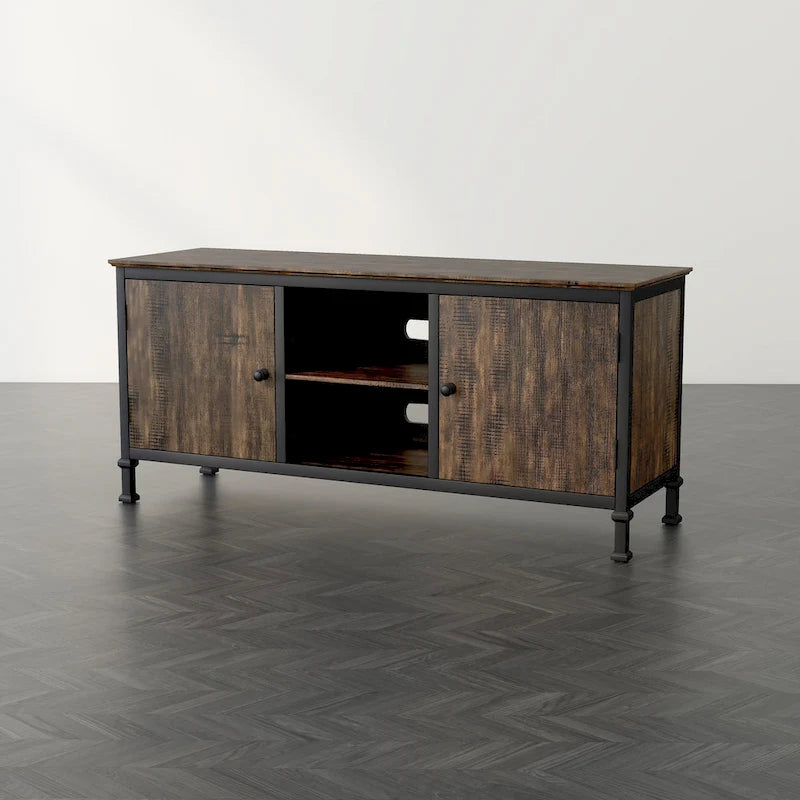 Mobile TV multi-funzionale in legno rovere rustico Dele da 60 pollici di Furniture of America