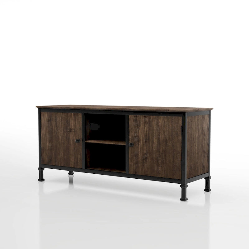 Mobile TV multi-funzionale in legno rovere rustico Dele da 60 pollici di Furniture of America