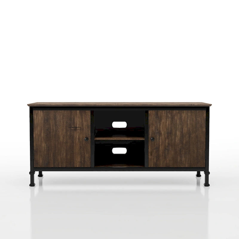 Dele Rustic Oak 60-inch Wood Multi-functional Storage TV Console by Furniture of America