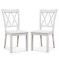 Costway Wooden Dining Chairs Set of 2/4 with Ergonomic Seat Rubber Wood Frame & High Backrest
