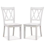 Costway Wooden Dining Chairs Set of 2/4 with Ergonomic Seat Rubber Wood Frame & High Backrest