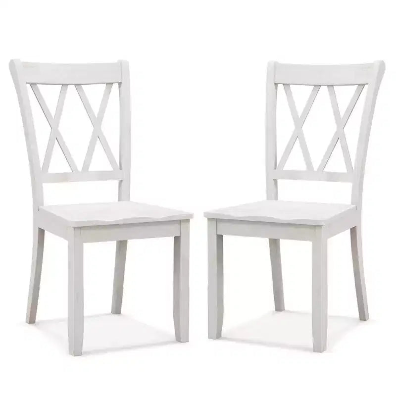 Costway Wooden Dining Chairs Set of 2/4 with Ergonomic Seat Rubber Wood Frame & High Backrest