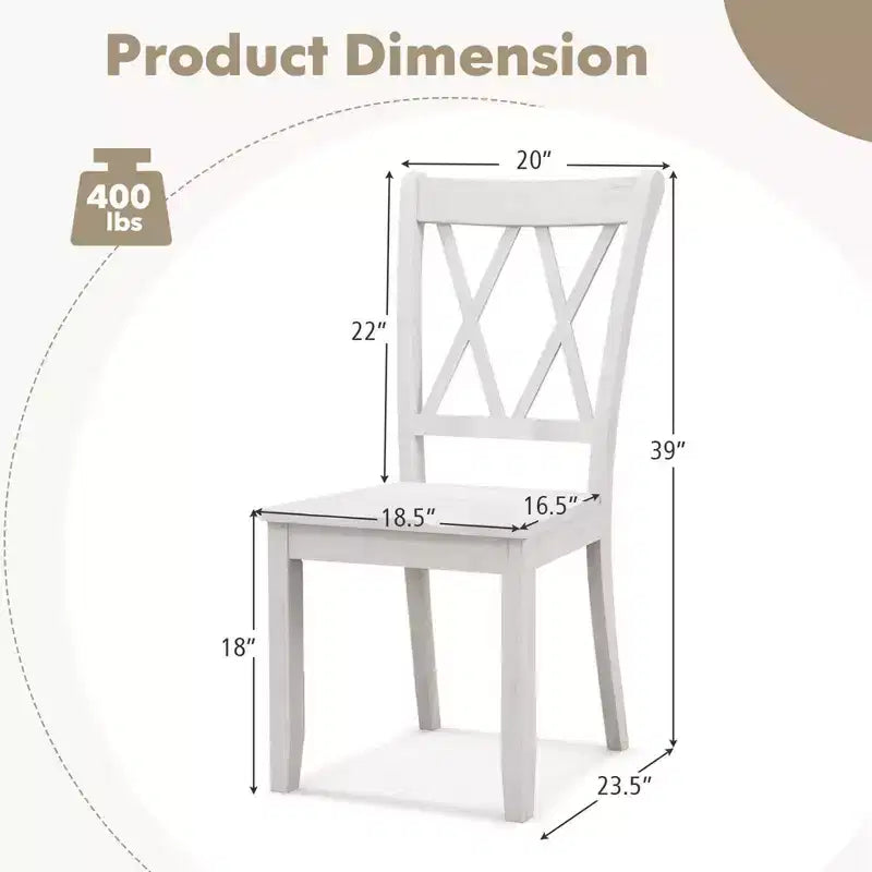 Costway Wooden Dining Chairs Set of 2/4 with Ergonomic Seat Rubber Wood Frame & High Backrest