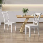 Costway Wooden Dining Chairs Set of 2/4 with Ergonomic Seat Rubber Wood Frame & High Backrest