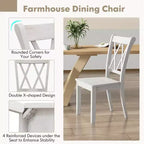 Costway Wooden Dining Chairs Set of 2/4 with Ergonomic Seat Rubber Wood Frame & High Backrest