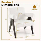 Costway 1/2 PCS Upholstered Armchair Modern Accent Chair with Natural Rubber Wood Legs