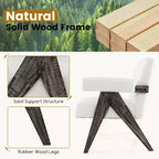Costway 1/2 PCS Upholstered Armchair Modern Accent Chair with Natural Rubber Wood Legs