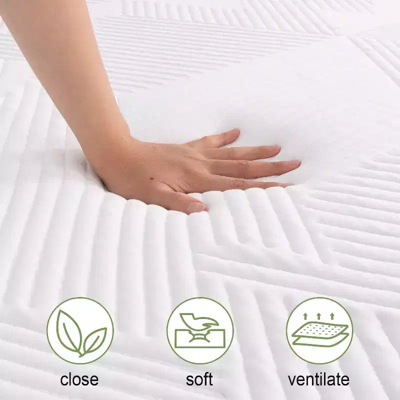Materasso in memory foam Wuleitex, materasso da 10 pollici, gel rinfrescante in scatola, decompressione a supporto medio,