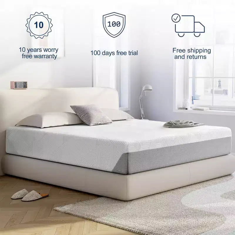Materasso in memory foam Wuleitex, materasso da 10 pollici, gel rinfrescante in scatola, decompressione a supporto medio,