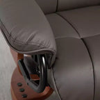 HOMCOM Swivel Recliner Chair, PU Leather Reclining Chair for Living Room, Modern Recliner Sofa with Footrest